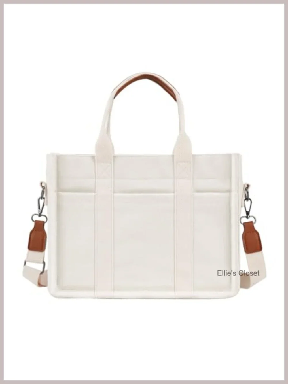 Canvas Tote Bag with Zipper Closure & Multiple Compartments for Work or Travel
